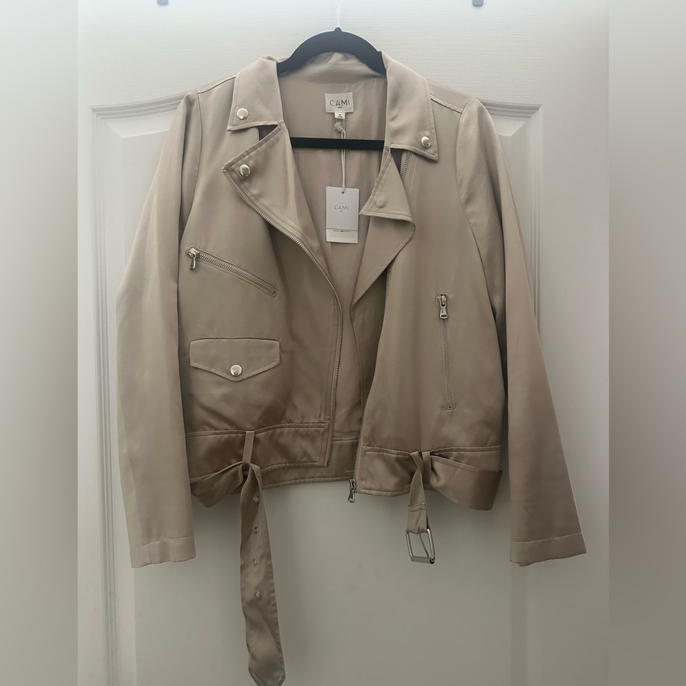 Cami NYC Satin silk moto Jacket M - Picture 5 of 9